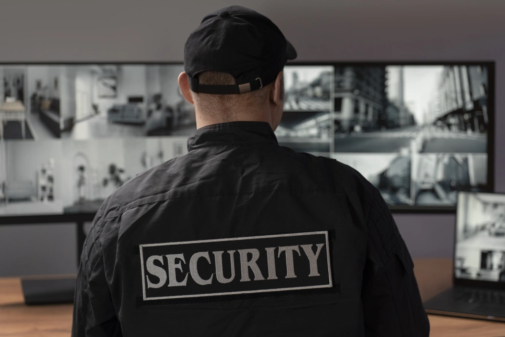 male security guard with uniform